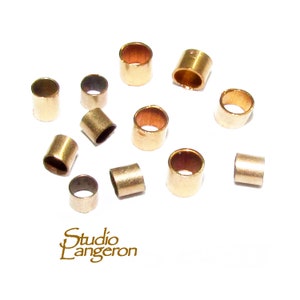 14K Gold filled Quetschperlen Größe 2x1.5, 2x2, 2x3 mm, Quetschperlen in Gold filled, Schmuckherstellung, Quetschperlen, Gold filled - 1 Stück