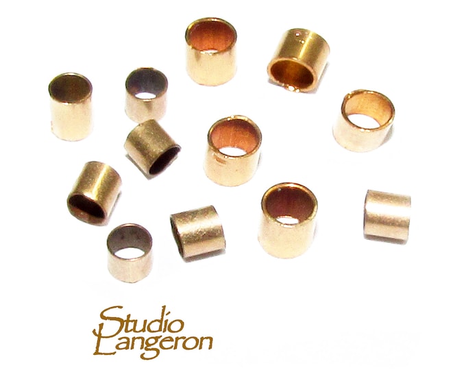 14K Gold filled Crimp Beads size 2x1.5, 2x2, 2x3 mm, Gold filled crimp beads, Jewelry making, Gold filled findings, Gold filled - 1 piece
