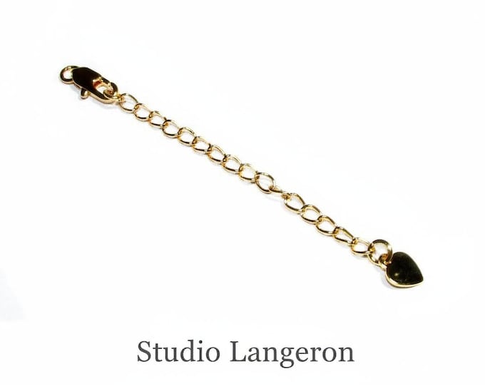 14K Gold Filled Extension Chain size 7.2cm, oval chain 5.0x3.0mm, lobster clasp 12.5mm, heart 8.0mm - 1 piece