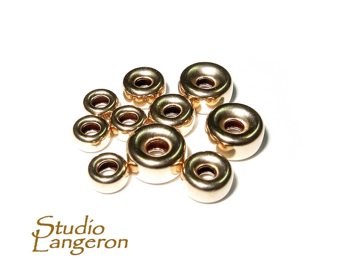 14K Yellow Gold filled Rondelle Beads, Size 3-12 mm, Beads, Gold filled beads, Rondelle beads, Spacer Beads, Jewelry making - 1 piece