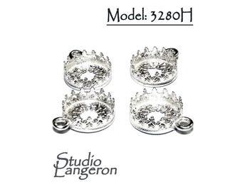 10 mm size 925 Sterling Silver Round Bezel Cups with closed ring, Bezel cup, Jewelry making, Setting, Silver bezel cup - 1 piece