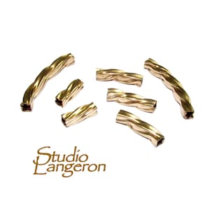 14K Gold Filled Bead Twist Tube Quetschperlen, Röhrenperlen, Röhrengold filled, Schmuckherstellung, Röhrenarmband, Gold filled - 1 Stück