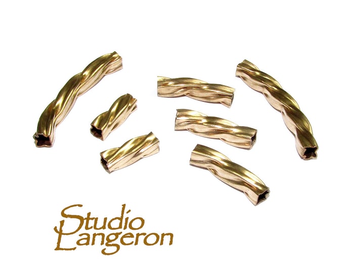 14K Gold Filled Bead Twist Tube Crimp Beads, tube beads, tubes gold filled, Jewelry making, tubes bracelet, gold filled - 1 piece