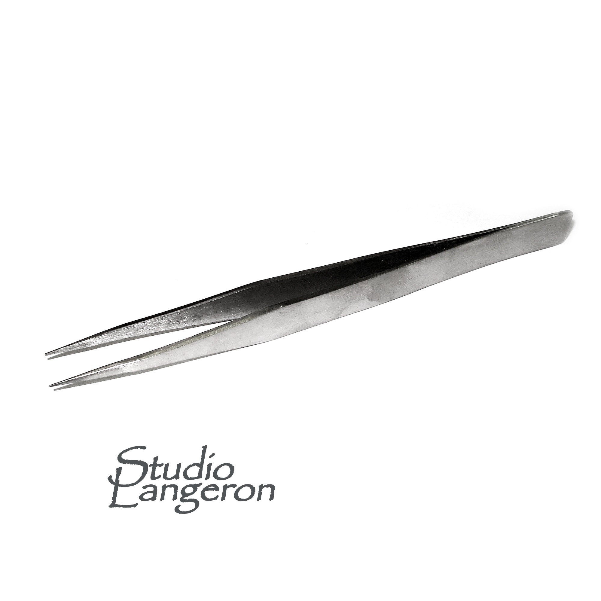 Fine Tip Tweezers No.5 Stainless Steel Magnetic Tweezer Watchmaking Repairs  Tool 