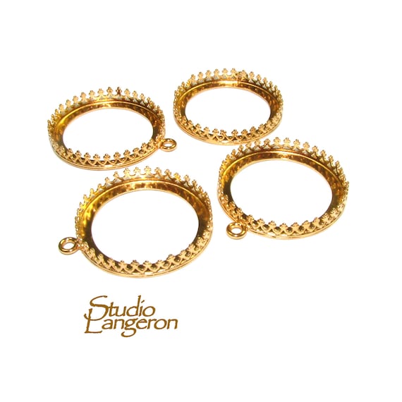 25 Mm Size 14K Yellow Gold Filled Round Bezel Cup Bezel Cup