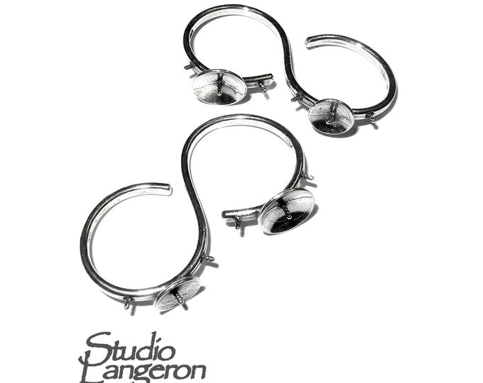 925 sterling silver Two Fingers open blank ring for pearls, silver ring, base ring, ring, sterling silver, Jewelry making, Setting - 1 piece