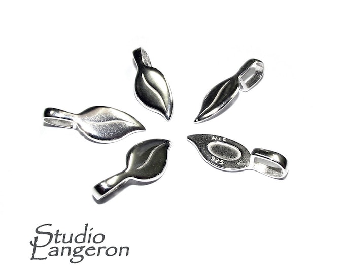 925 Sterling silver large Glue-on Flat Pad Pendant Bails, sterling silver Bail, Bail finding, Glue-on bail, Jewelry making - 1 piece