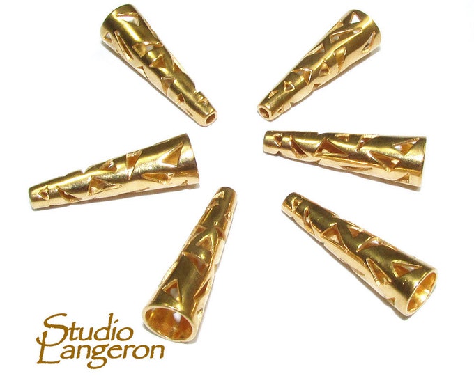 14K Gold Filled Large Bead Cones, Beading, Bead cone, Cones Gold filled, Jewelry making, End caps, Gold filled cone - 1 pair (2 pieces)