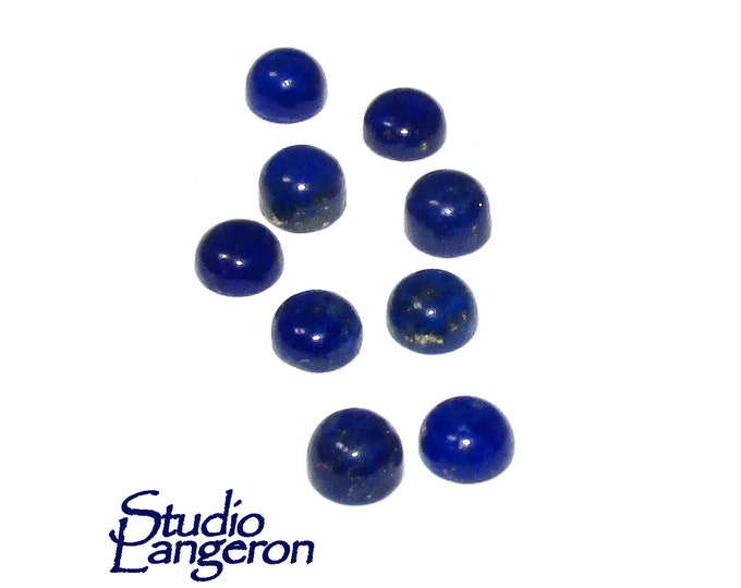 4 mm Lapis Lazuli Cabochon, Natural Gemstone, Calibrated Size, Lapis Lazuli, Gemstone Round, cabochon, Jewelry making - 1 piece