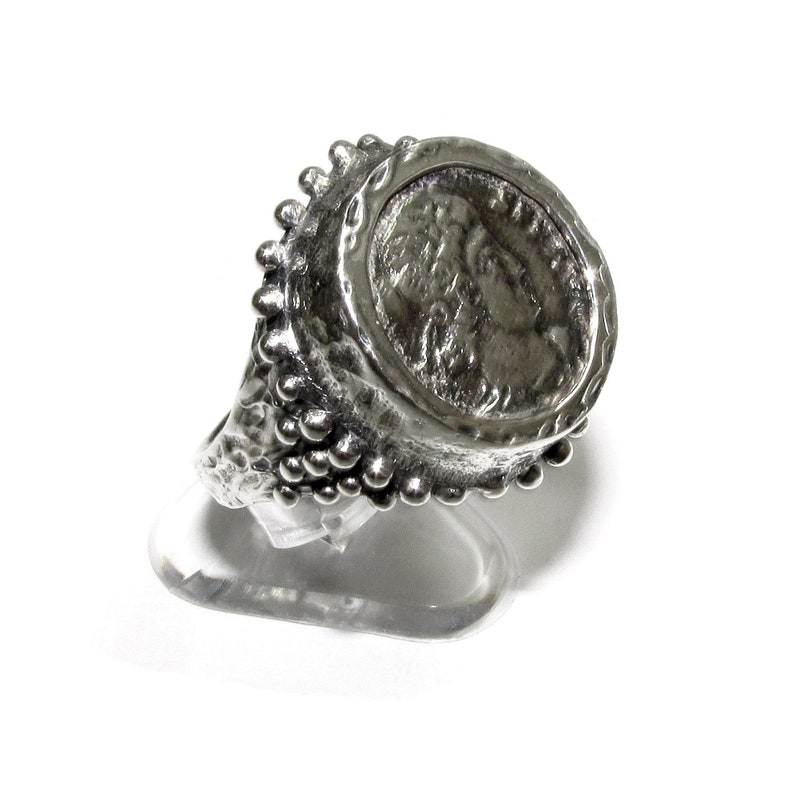 Antique Coin Ring 925 Sterling Silver Size 8 1/2 Handmade Etsy