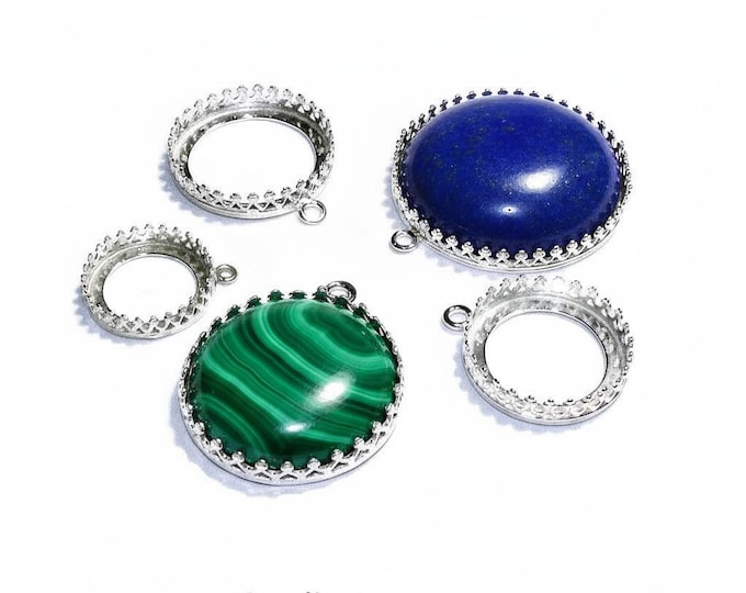 925 Sterling Silver Round Bezel Cups sizes 5.0 - 32.0mm, model 1023H, bezel cups, Jewelry making, Blank pendants, Setting - 1 piece