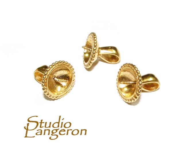 14K Yellow Gold Filled Large Screw Eye Pearl Component Mounting, gold filled, bead caps, 14K Gold Filled, Jewelry making - 1 piece