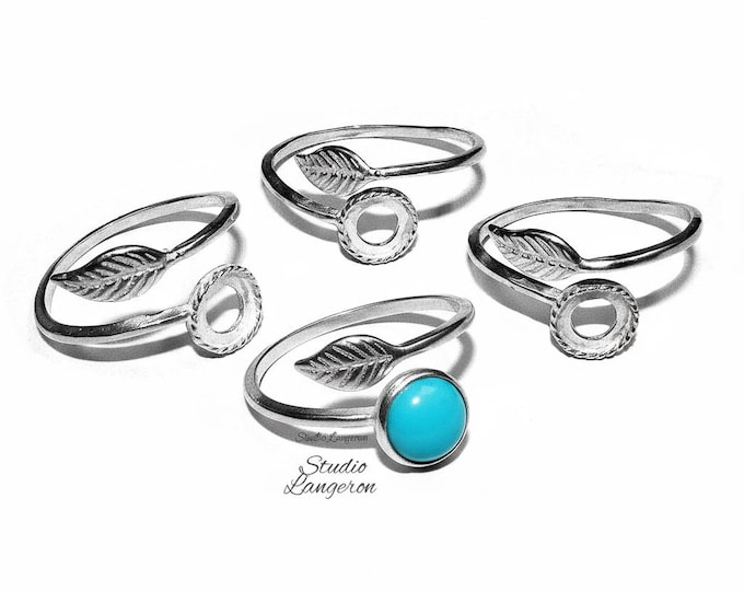 925 sterling silver open blank ring with bezel cup 8 mm, silver ring, Jewelry making, base ring, sterling silver, Mounting ring - 1 piece