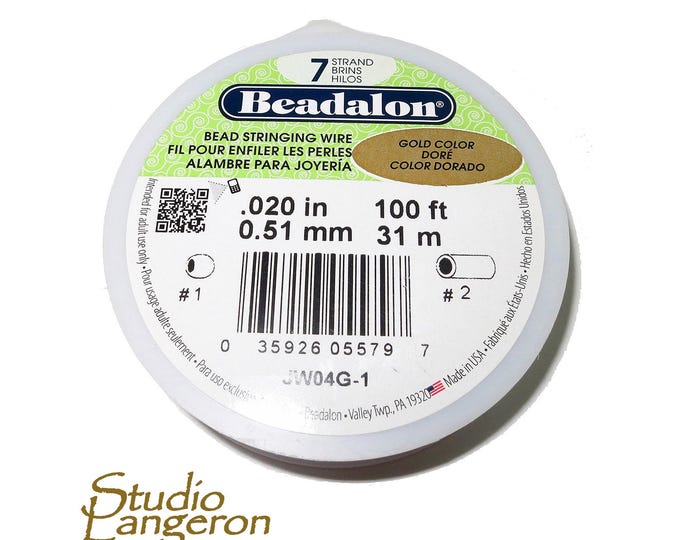 Beading wire Beadalon 7 Strand size 0.51mm gold color, Wire, Beadalon, Beading wire, Beading, Jewelry making, Gold wire - 1 spool