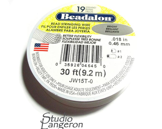 Beading wire Beadalon 19 Strand size 0.46 mm silver color, Wire, Beadalon, Beading wire, Beading, Silver wire - 1 spool