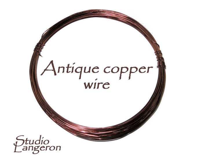 Antique copper jewelry wire Half-Hard thickness 28, 26, 24, 22, 20, 18 GA, Wire Wrapping, Antique Copper wire, Copper – 1 meter (3.30 ft)