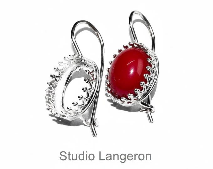 12 mm 925 sterling silver blank earrings with bezel cup, Jewelry making, Setting, bezel cup, base earrings - 1 pair (2 pieсes)