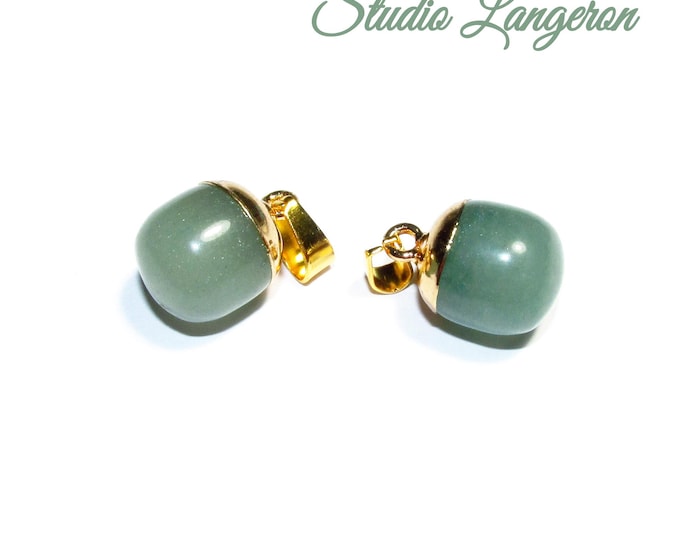 14K gold filled Natural amazonite Pendants Reiki with bail size 13x18mm, pendant Reiki, Jewelry making, amazonite, Stone Pendant - 1 piece