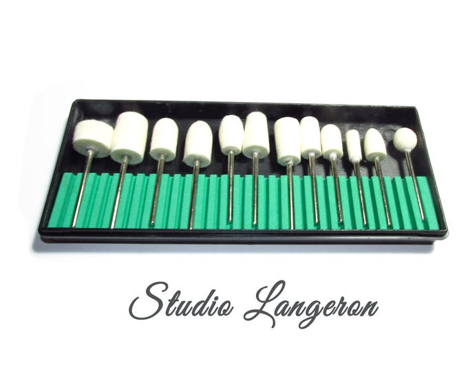 12Pcs Wool Polishing Drill Bits Set, Jewelry tools, Wool set polishing, Jewelry making - 1 piece