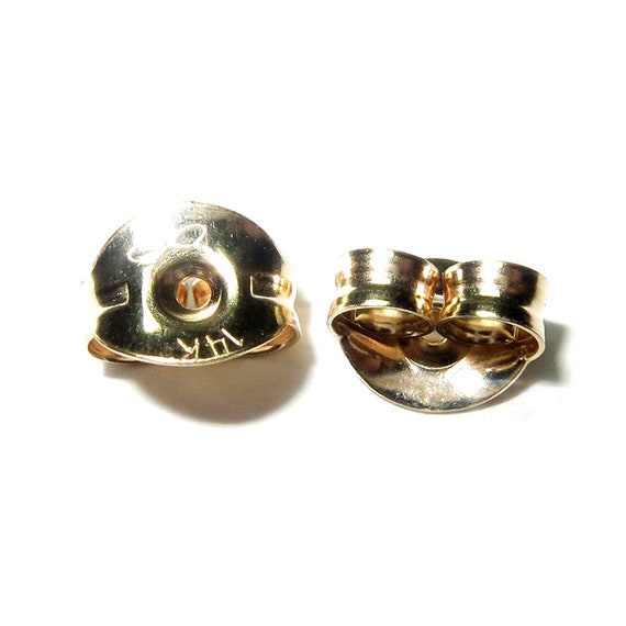 14K Yellow Solid Gold Small Butterfly Earring Backs, Butterfly