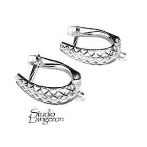 925 sterling silver Click-in lever-back earring with loop, silver earrings, earring components, base earrings, Jewelry making - 1 pair