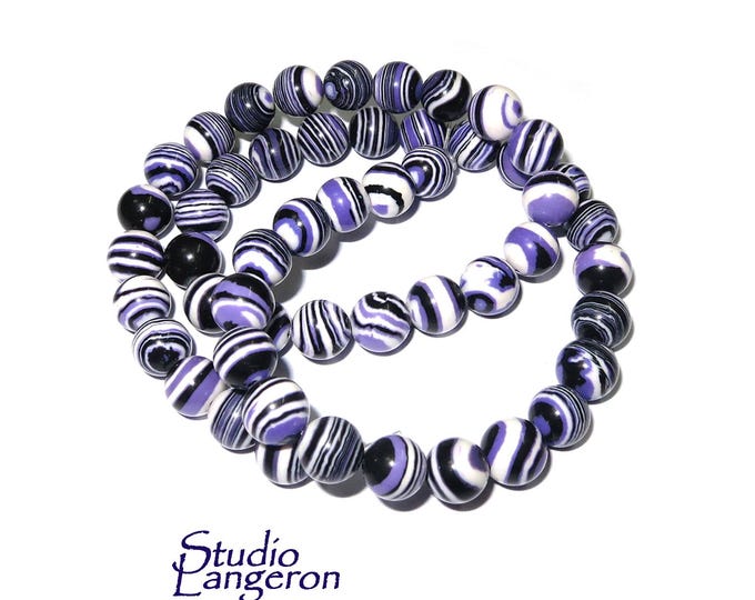 SALE!  Natural Howlite Gemstone Round Beads 8mm 1 strand 12cm (4.7 inch) long, Natural Howlite, Jewelry making - 1 strand