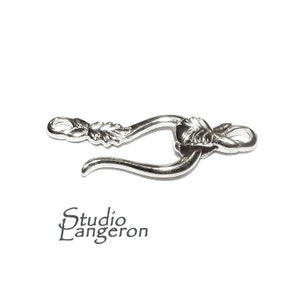925 Sterling Silver Hook Eye Clasps size 2.5 cm, Jewelry making, Clasp, Hook eye clasp, Clasps, Sterling silver, Silver clasp - 1 piece