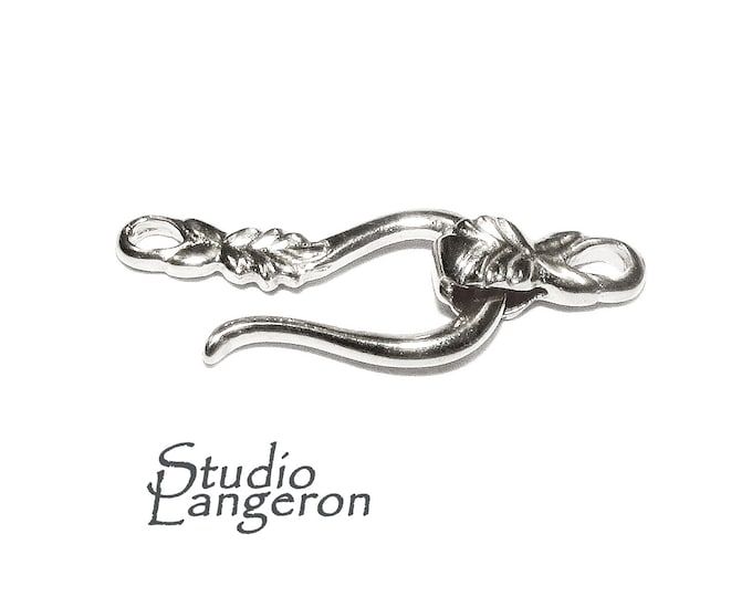 925 Sterling Silver Hook Eye Clasps size 2.5 cm, Jewelry making, Clasp, Hook eye clasp, Clasps, Sterling silver, Silver clasp - 1 piece