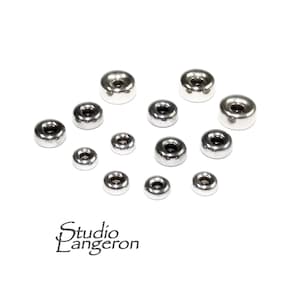 14K solid white gold rondelle beads size 3.2, 4.2, 5.2 mm, rondelle gold beads, solid gold beads, 14K solid gold, Jewelry making - 1 piece