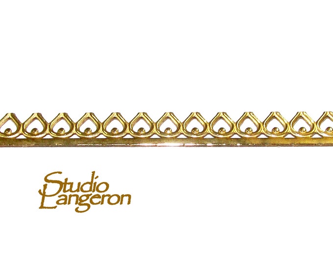 14K Yellow Gold filled Gallery wire, Bezel wire, Gallery ribbon, Gallery pattern, Gold Filled Wire, Jewelry making, Setting - 4 inch (10 cm)