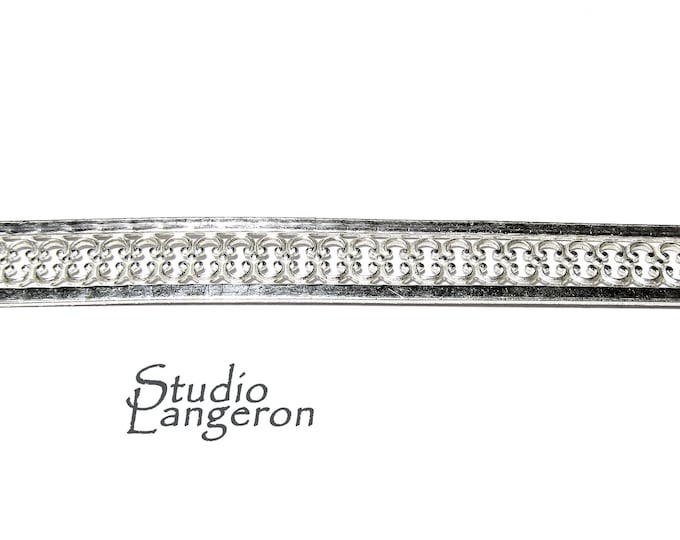 935 Argentium Silver Bezel wire, Gallery wire, Gallery ribbon, Gallery pattern, Argentium silver, Jewelry making, Setting - 4 inch (10 cm)