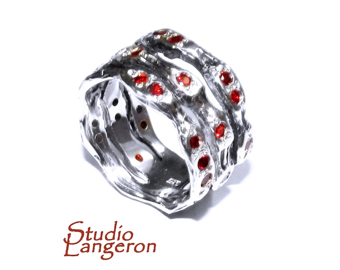 Statement Garnet ring 925 sterling silver size 7, Handmade ring, single copy, sterling silver, Garnet ring,  silver ring, red gemstone