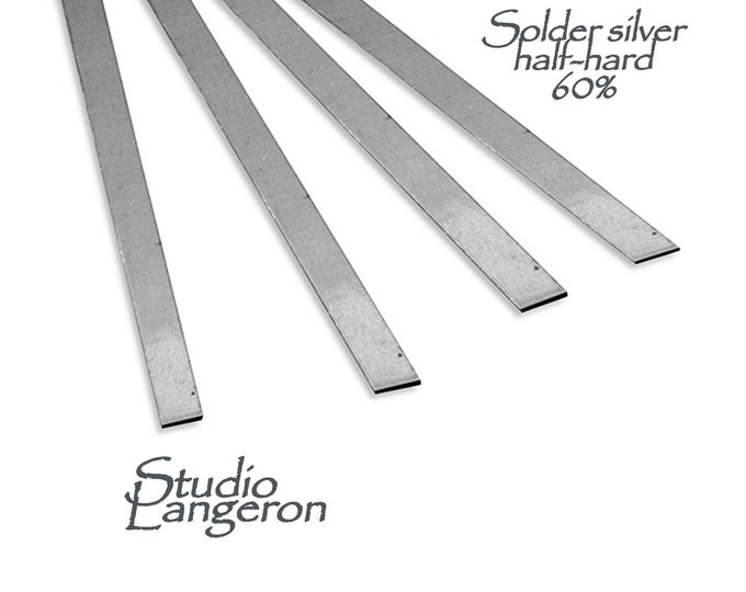 Half-Hard silver solder strip 3.0 mm x 60 cm, Melting Point 720, solder silver, wire silver, solder, hard solder, Jewelry making - 1 piece