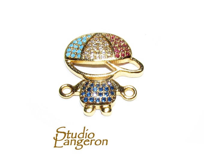 14K Gold filled bracelet connector boy size 20x18mm, gold filled link component, Jewelry making, Gold filled, Connector girl - 1 piece