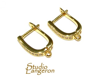 14K Yellow Gold Filled Lever-Back Ear Wire with Open Ring size 12x18 mm, Jewelry making, Lever Back earrings, Gold Filled -1 pair (2 piece)