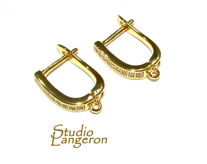 14K Yellow Gold Filled Lever-Back Ear Wire with Open Ring size 12x18 mm, Jewelry making, Lever Back earrings, Gold Filled -1 pair (2 piece)