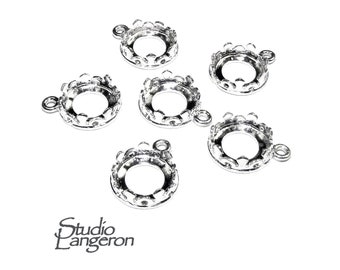 8 mm size 925 Sterling Silver Round Bezel Cups with closed ring, Blank pendant, Silver bezel cup, Round bezel cup, Jewelry making - 1 piece