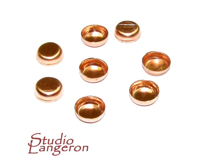 10 pcs 4.0 mm size 14K Rose gold filled Round Bezel Cup, Mounting, Gold Filled bezel cup, Round bezel cups, Setting, Jewelry making,
