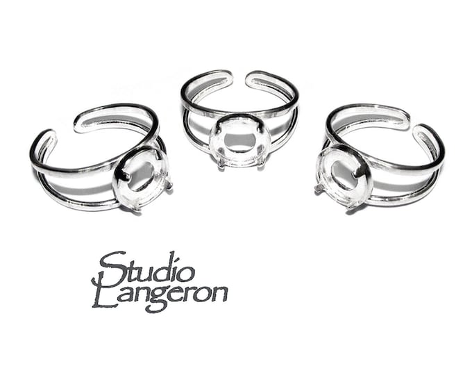 925 sterling silver open blank ring with bezel cup 8 mm, silver ring, base ring, sterling silver, bezel cup, Jewelry making - 1 piece