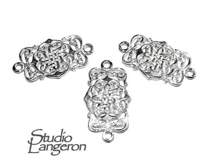 925 Sterling silver link connector size 25x14 mm, Silver link component, Jewelry making, Silver 925, Connector, Jewelry connector - 1 piece