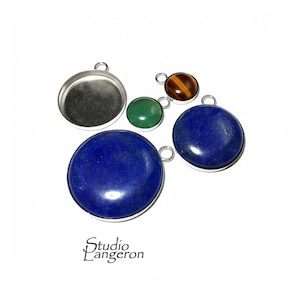 925 sterlingzilveren bekers met ronde bezel met gesloten lus, maten 4-30 mm, beker met ring, Sieraden maken, setting, beker met zilveren bezel - 1 stuk