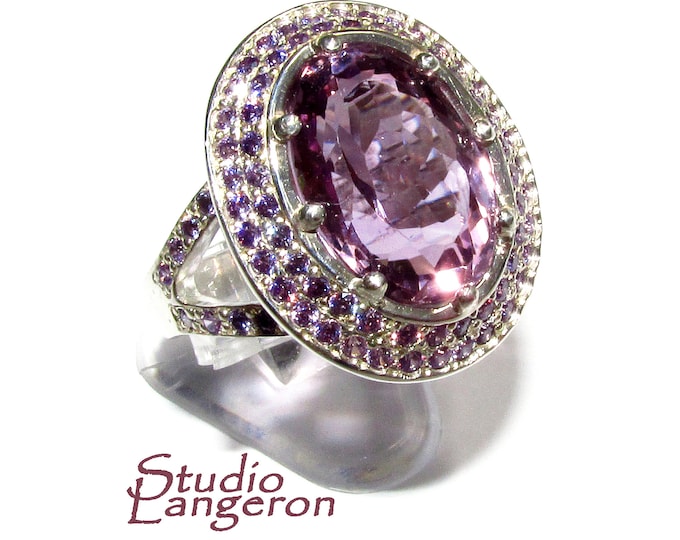 Statement Amethysts ring 925 sterling silver size 8 1/2, Handmade ring, single copy, sterling silver, Amethysts, silver ring, Amethyst ring