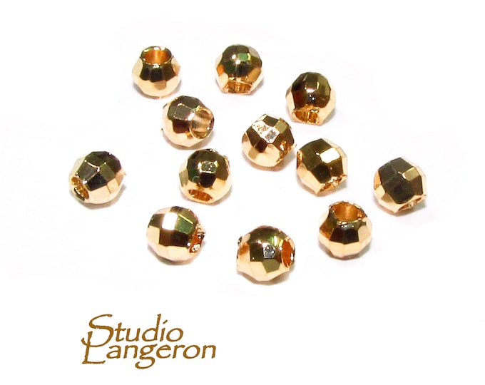 10 pcs 14K Yellow Gold filled Disco cut Beads 3 mm, Beads, Disco cut beads, Spacer Beads, Jewelry making, Gold filled beads, Gold filled