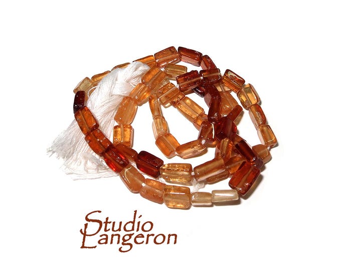 SALE!  Natural Hessonite Beads 4x7mm 1 strand 35cm (15 inch) long, Natural Hessonite, Jewelry making - 1 strand