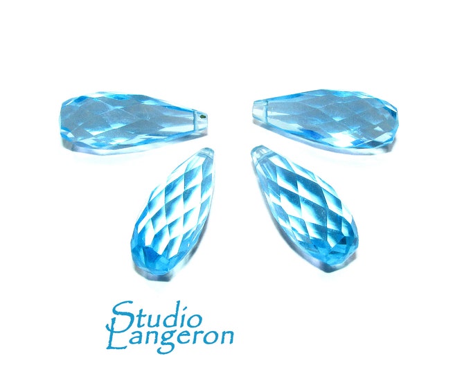 Natural Aquamarine Teardrop faceted Beads size 20x8 mm, Aquamarine Gemstone, Jewelry making, Natural Gemstone Teardrop beads - 1 piece