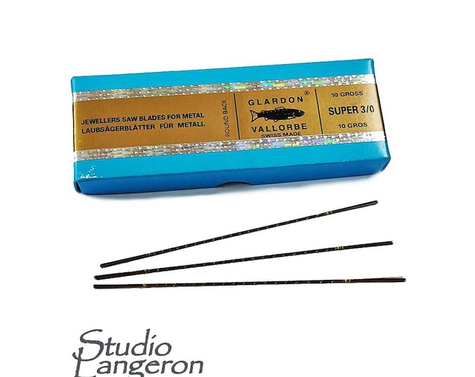 12 pcs Swiss scroll saw Glardon Vallorbe Jewelry saw blades, Jig Saw Cutting Metal, sizes 1, 2, 3, 4, 5, 2/0, 3/0, 4/0, 5/0, 6/0, 7/0, 8/0