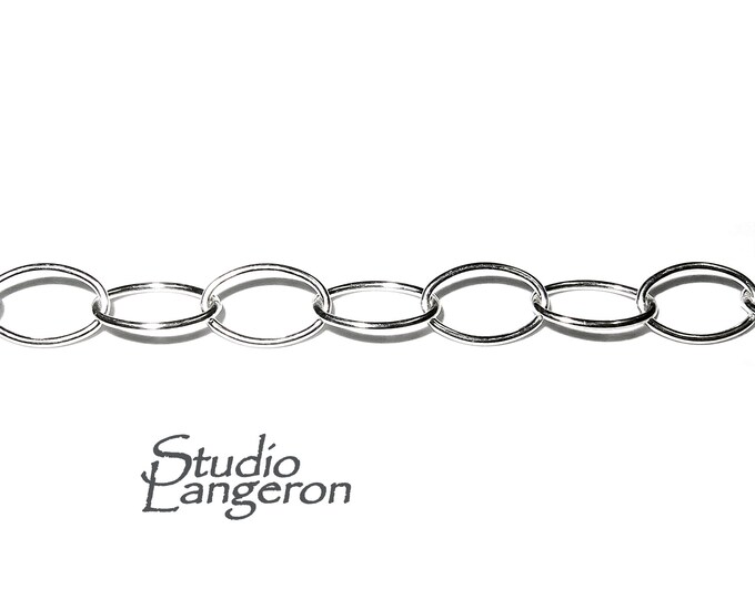 5.0 mm 925 Sterling Silver oval cable chain, silver chain, 925 silver chain, silver chain oval, Jewelry making, Oval chain - 1 Ft (30 cm)