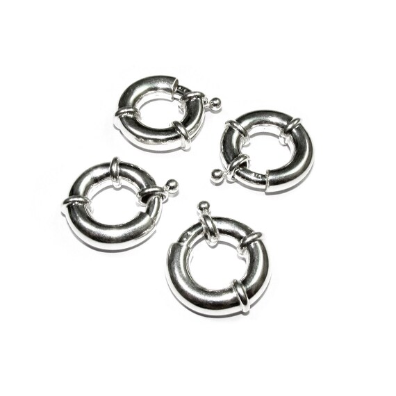 925 Sterling Silver Spring Ring Clasps Sizes 20 Mm, Spring Ring
