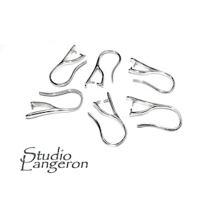925 Sterling Silver Ear Wire met Pinch bail Montage, Silver Ear wire, Zilveren oorbellen, Sieraden maken, Sterling zilver - 1 paar (2 stuks)
