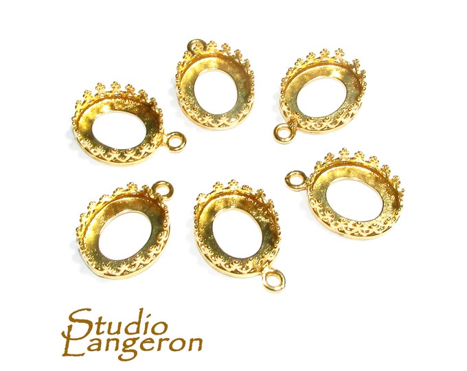 10x12 mm size 14K Yellow gold filled Oval Bezel Cup, Bezel cup, Setting, Gold Filled bezel cup, Jewelry making, Gold Filled - 1 piece